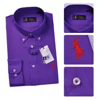 chemises long sleeves ralph lauren man classic 2013 polo bresil poney coton violet